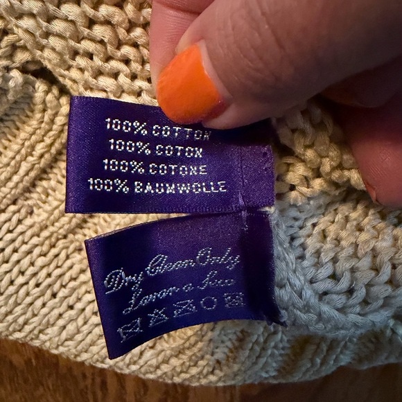 Ralph Lauren Purple Label Women’s Petite 100% Cotton Sweater Vintage Luxury Knit - Picture 4 of 7